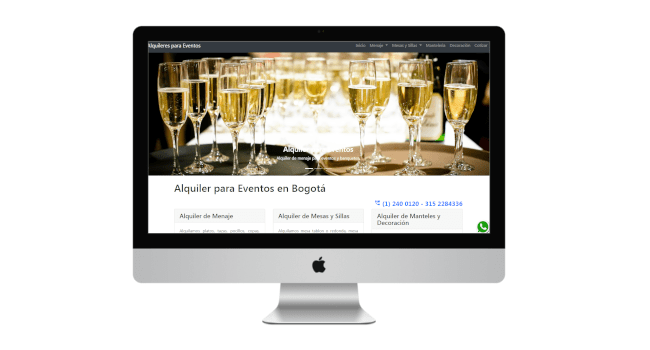 diseño de páginas web para banquetes
